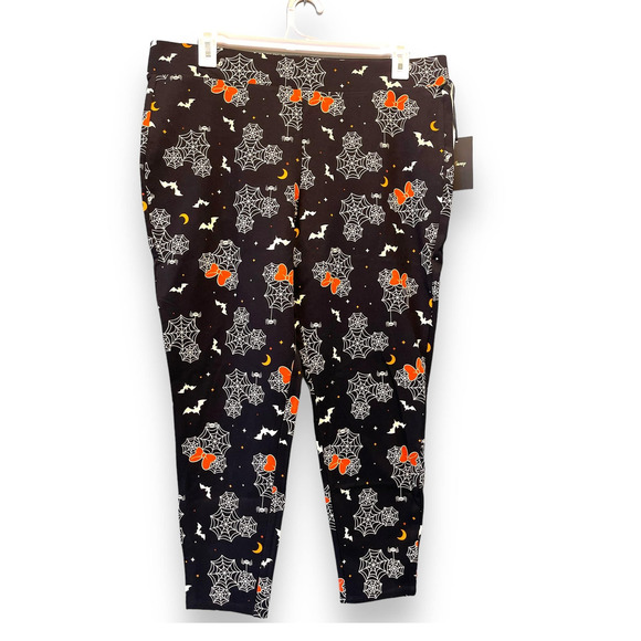 Torrid 3 (3X 22/24)‎ Disney Mickey Mouse Spiderweb Bats Halloween Black Leggings - Picture 1 of 3